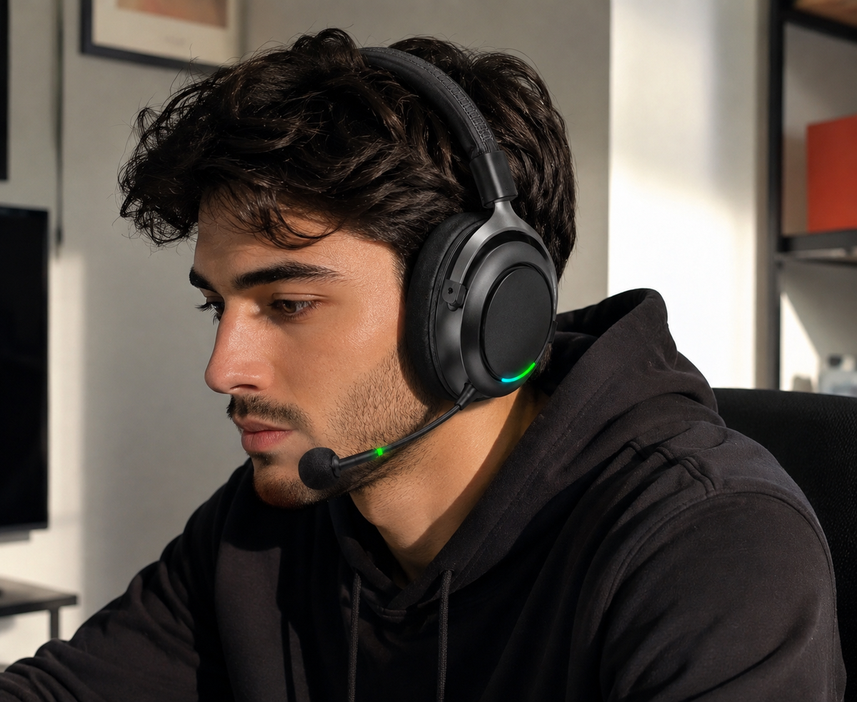 Casque Gaming Sans Fil HaaYot Bluetooth 6.0 – 7.1 Surround, Drivers Titane 53mm – SHOPCAST