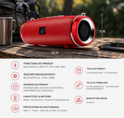 SHOPCAST BoomPro 200 — Enceinte Bluetooth Portable 200W IPX7 | Subwoofer Hi-Fi, Radio FM, TWS, Carte TF