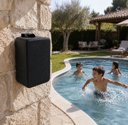 SHOPCAST OutdoorPro 200 — Enceinte Passive Extérieure 200W 2 Voies | Montage Mural/Plafond, Waterproof IP44
