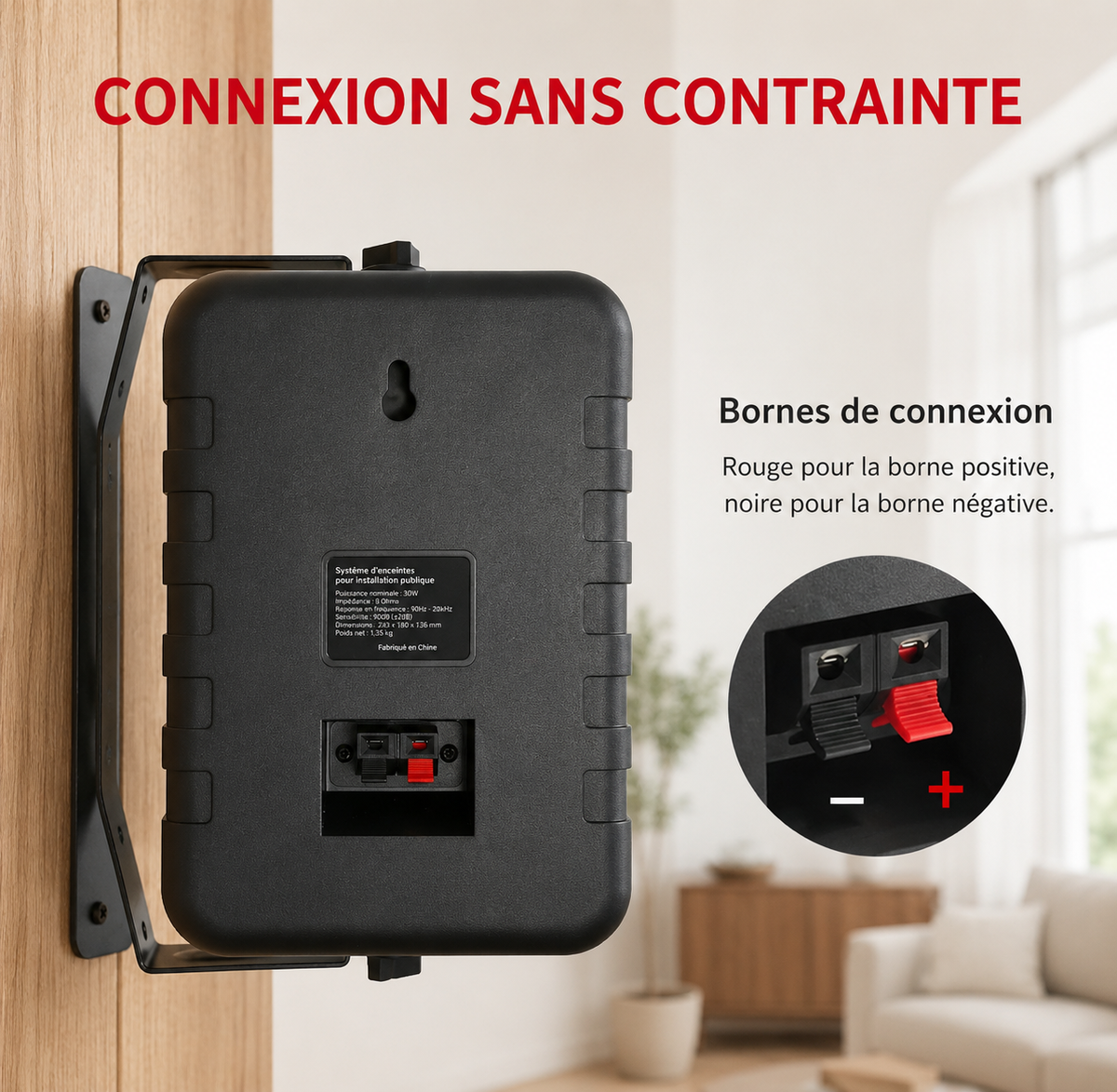 SHOPCAST OutdoorPro 200 — Enceinte Passive Extérieure 200W 2 Voies | Montage Mural/Plafond, Waterproof IP44