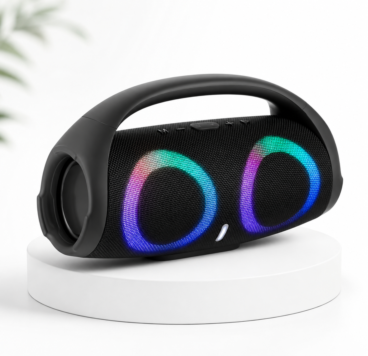 SHOPCAST RGBoom 100 — Enceinte Bluetooth Portable 100W RGB | Subwoofer 360°, TWS, Radio FM, Waterproof