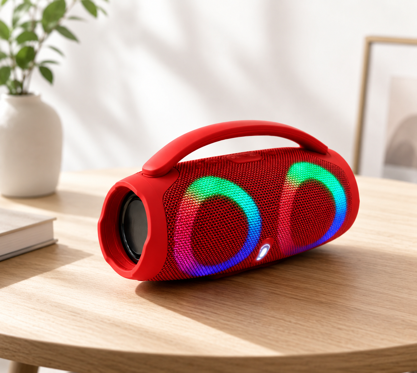 SHOPCAST RGBoom 100 — Enceinte Bluetooth Portable 100W RGB | Subwoofer 360°, TWS, Radio FM, Waterproof