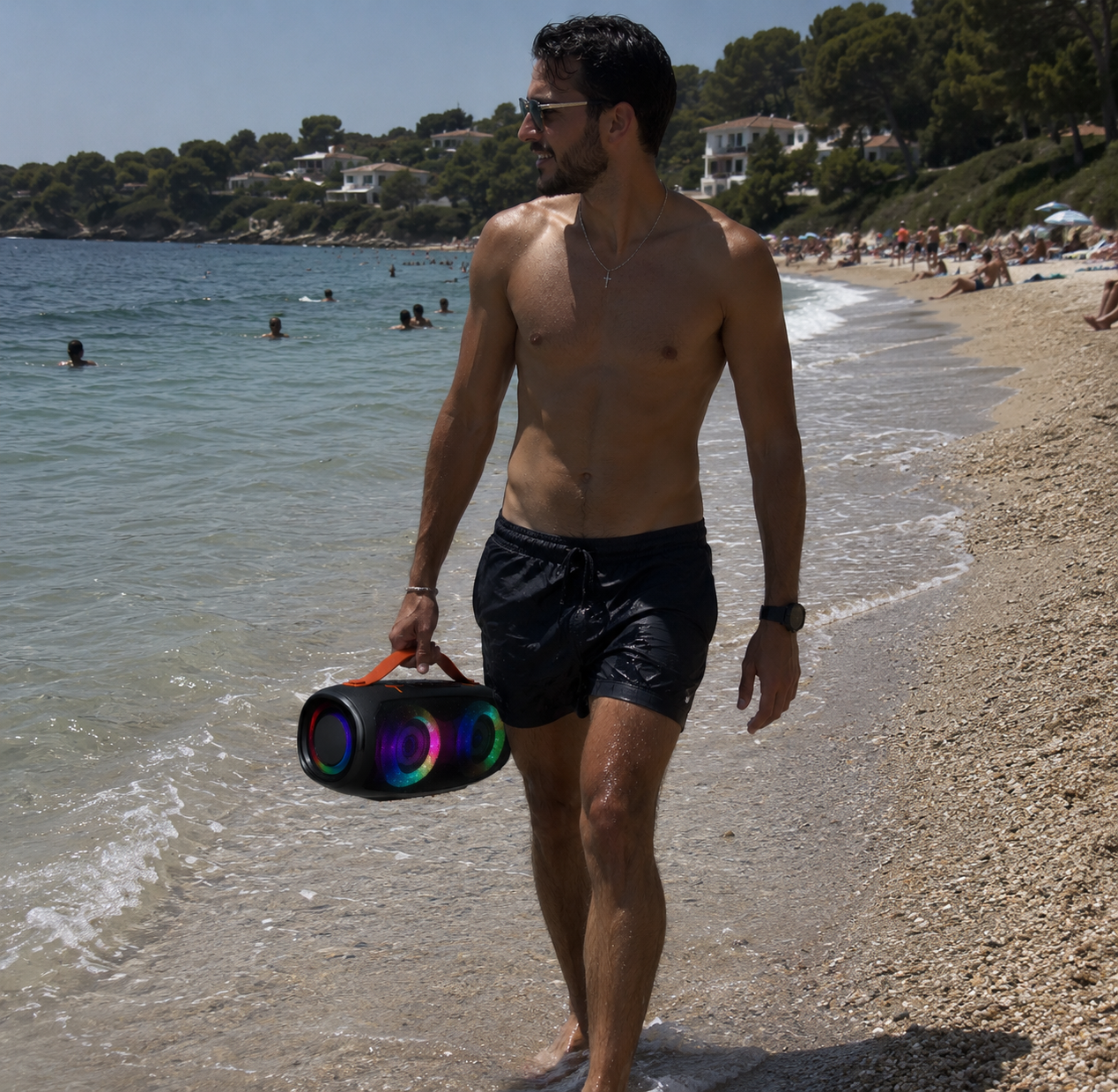 SHOPCAST EBS-610 RGB — Enceinte Bluetooth 20W Portable | RGB Dynamique, IPX4, TWS, Bluetooth 5.3