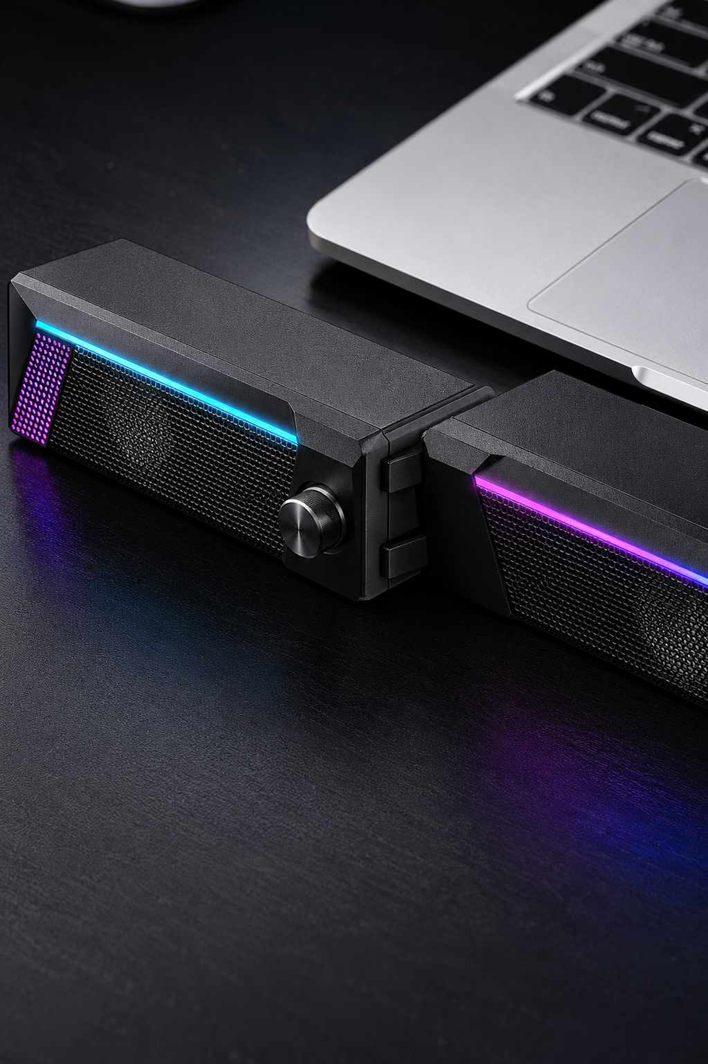 SHOPCAST DeskPro RGB — Enceintes PC USB Stéréo 2.0 | Lumières RGB 7 Couleurs, Jack 3.5mm, Gaming