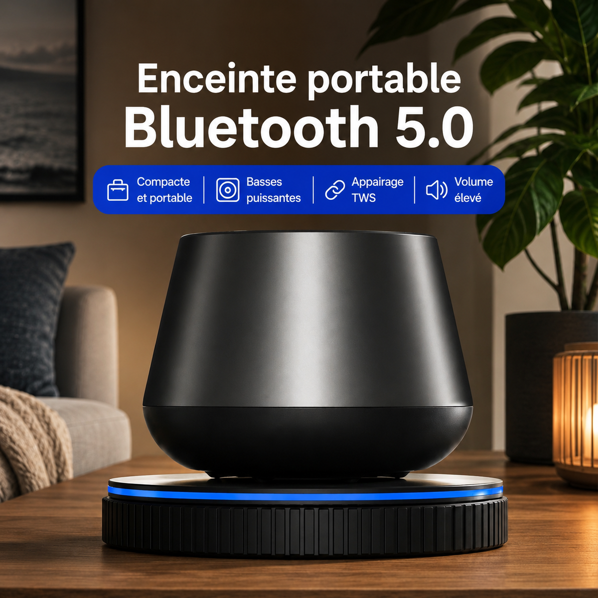 SHOPCAST MiniPro K3 — Mini Enceinte Bluetooth Portable | Stéréo 3D, Micro HD, Waterproof, 1200mAh
