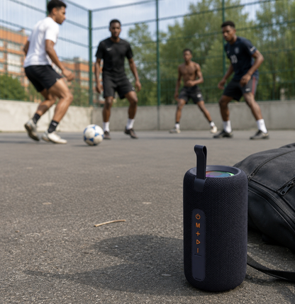 SHOPCAST OutdoorMax T65 — Enceinte Bluetooth 100W Portable | Subwoofer, Extra Bass, Bluetooth 5.4, Camping