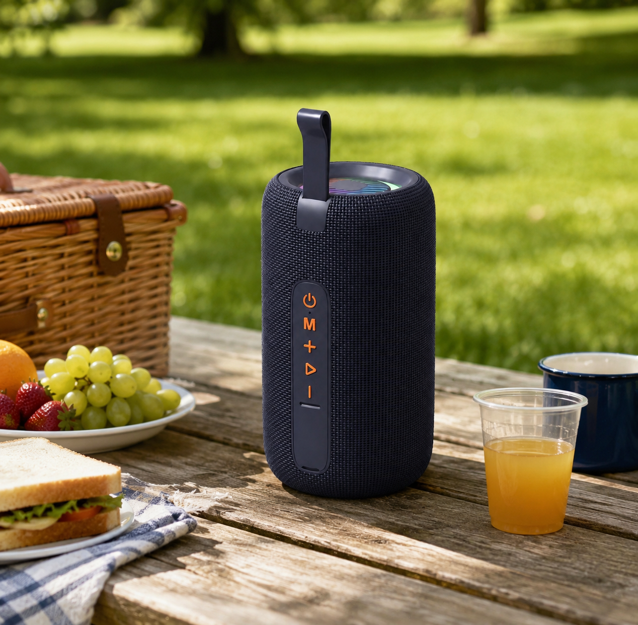 SHOPCAST OutdoorMax T65 — Enceinte Bluetooth 100W Portable | Subwoofer, Extra Bass, Bluetooth 5.4, Camping
