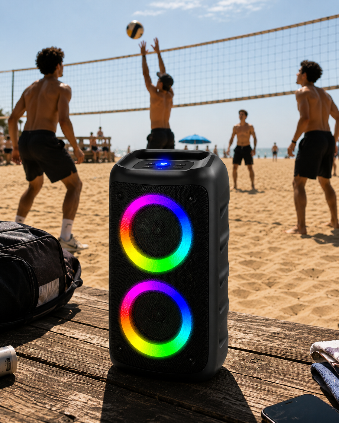 SHOPCAST KaraLight Pro — Enceinte Karaoké Bluetooth 10W | Micro, Radio FM, LED, TWS, Carte TF