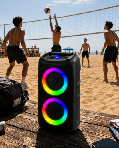SHOPCAST KaraLight Pro — Enceinte Karaoké Bluetooth 10W | Micro, Radio FM, LED, TWS, Carte TF