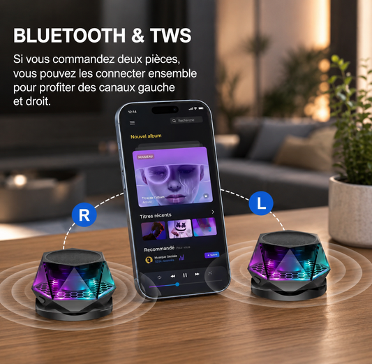 SHOPCAST MagMount Mini — Mini Enceinte Bluetooth Portable | Support Magnétique, Micro Intégré, Bluetooth 5.3, Randonnée