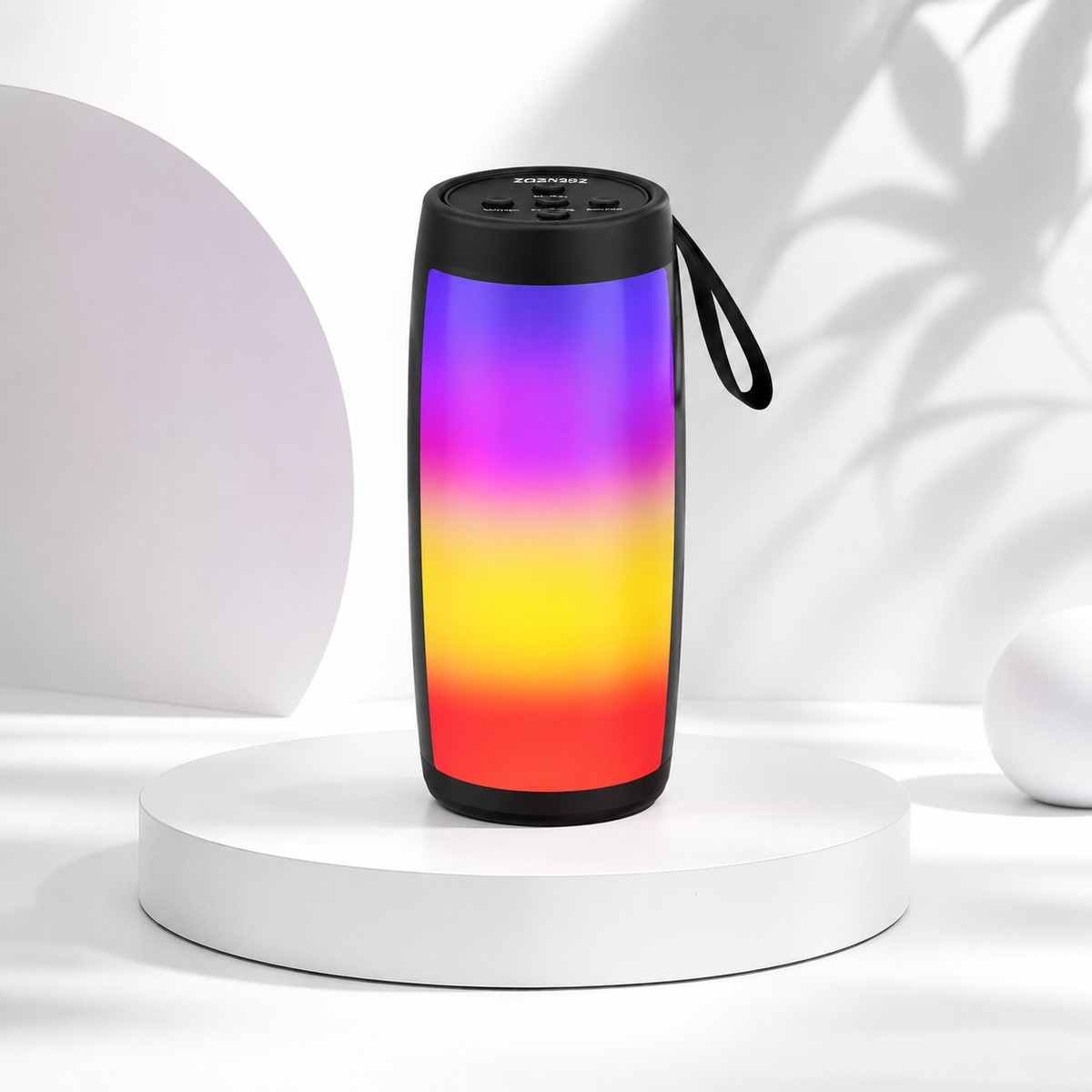 SHOPCAST NightBass 1202 — Mini Enceinte Bluetooth 5.3 | Super Bass, Lumières RGB, Carte TF, Portable