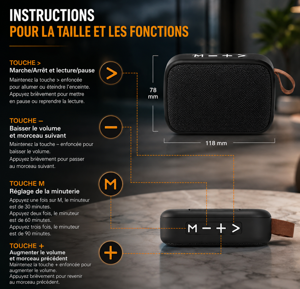 SHOPCAST OxfordTWS Mini — Mini Enceinte Bluetooth TWS Portable | 3D Surround, Waterproof, Hi-Fi
