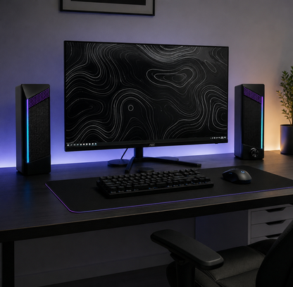 SHOPCAST DeskPro RGB — Enceintes PC USB Stéréo 2.0 | Lumières RGB 7 Couleurs, Jack 3.5mm, Gaming