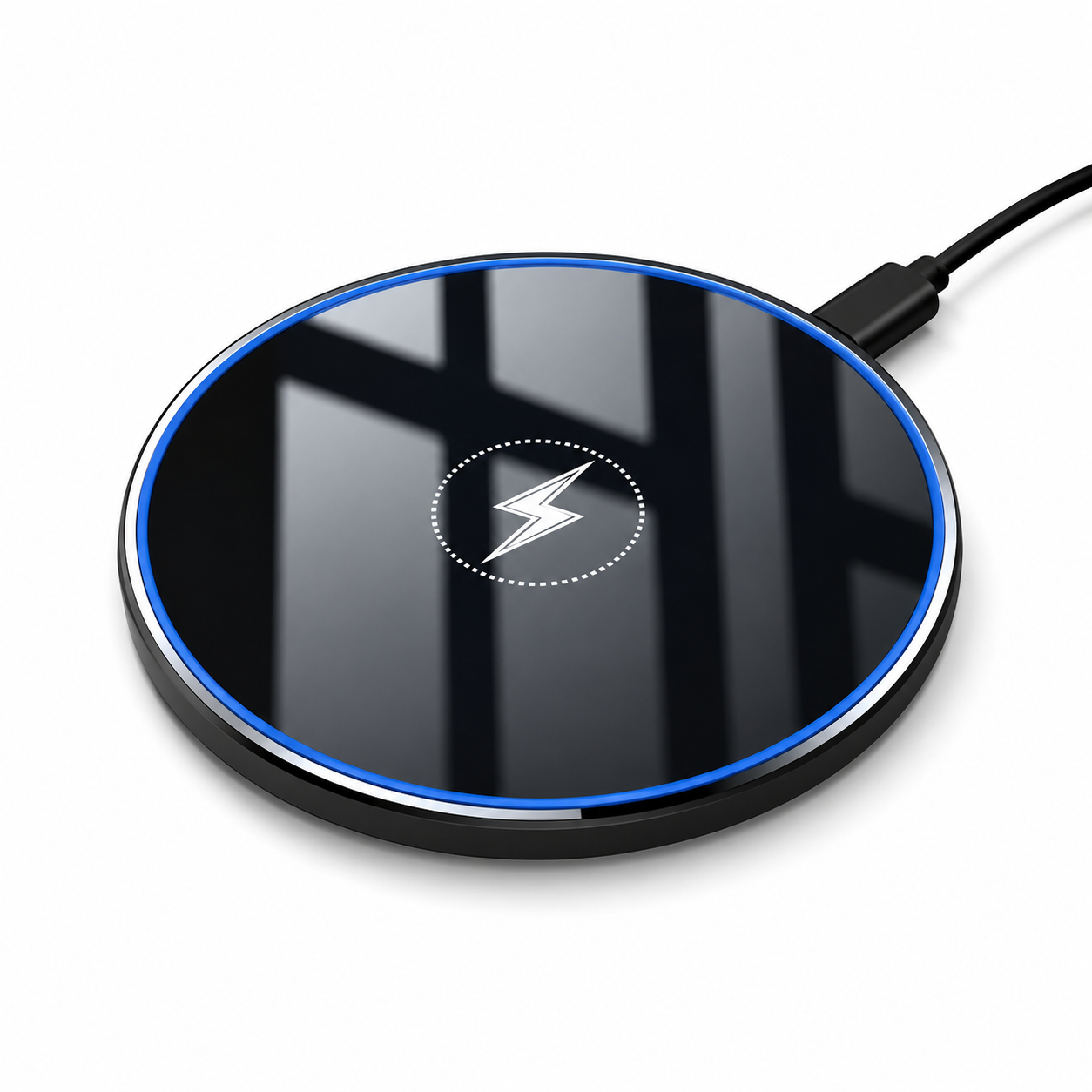 SHOPCAST AuraPad — Chargeur Sans Fil LED 15W | iPhone & Samsung
