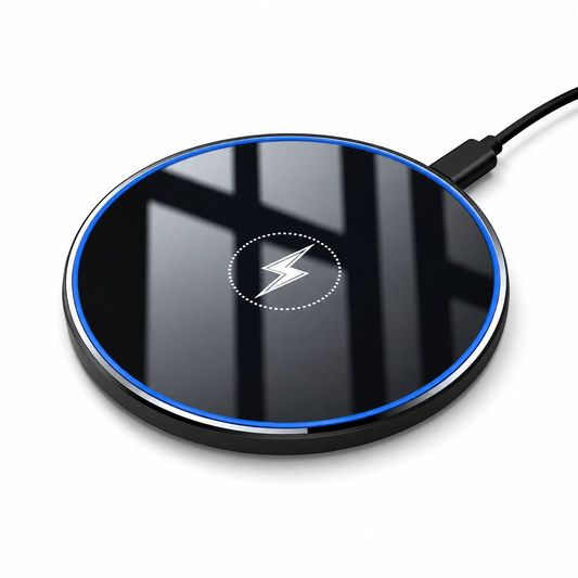 SHOPCAST AuraPad — Chargeur Sans Fil LED 15W | iPhone & Samsung