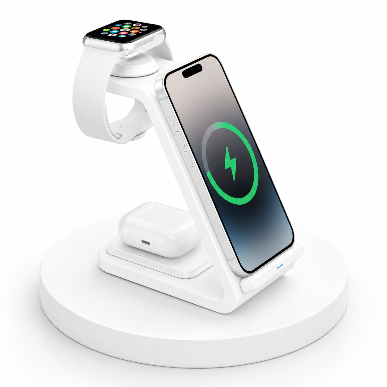 SHOPCAST TrioCharge — Station Sans Fil 3-en-1 30W | iPhone, Apple Watch & AirPods