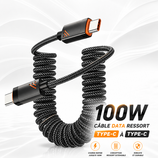 SHOPCAST FlexCable 100W — Câble USB-C Tressé Charge Rapide | 60W & 100W, 1.2m & 1.8m
