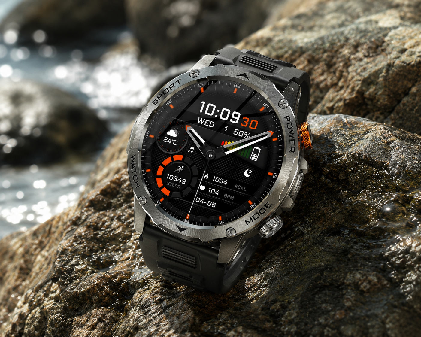 SHOPCAST × LIGE – Montre Connectée Homme 1000mAh | Appel Bluetooth, IP68, 100+ Sports