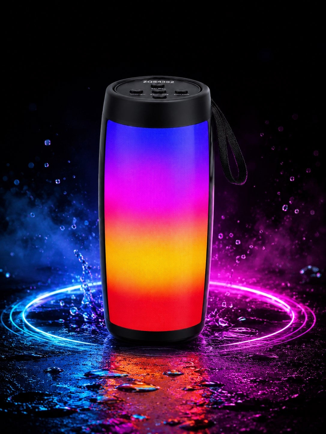 SHOPCAST NightBass 1202 — Mini Enceinte Bluetooth 5.3 | Super Bass, Lumières RGB, Carte TF, Portable