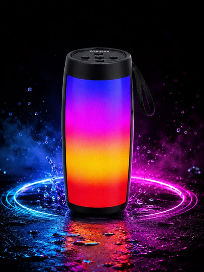 SHOPCAST NightBass 1202 — Mini Enceinte Bluetooth 5.3 | Super Bass, Lumières RGB, Carte TF, Portable