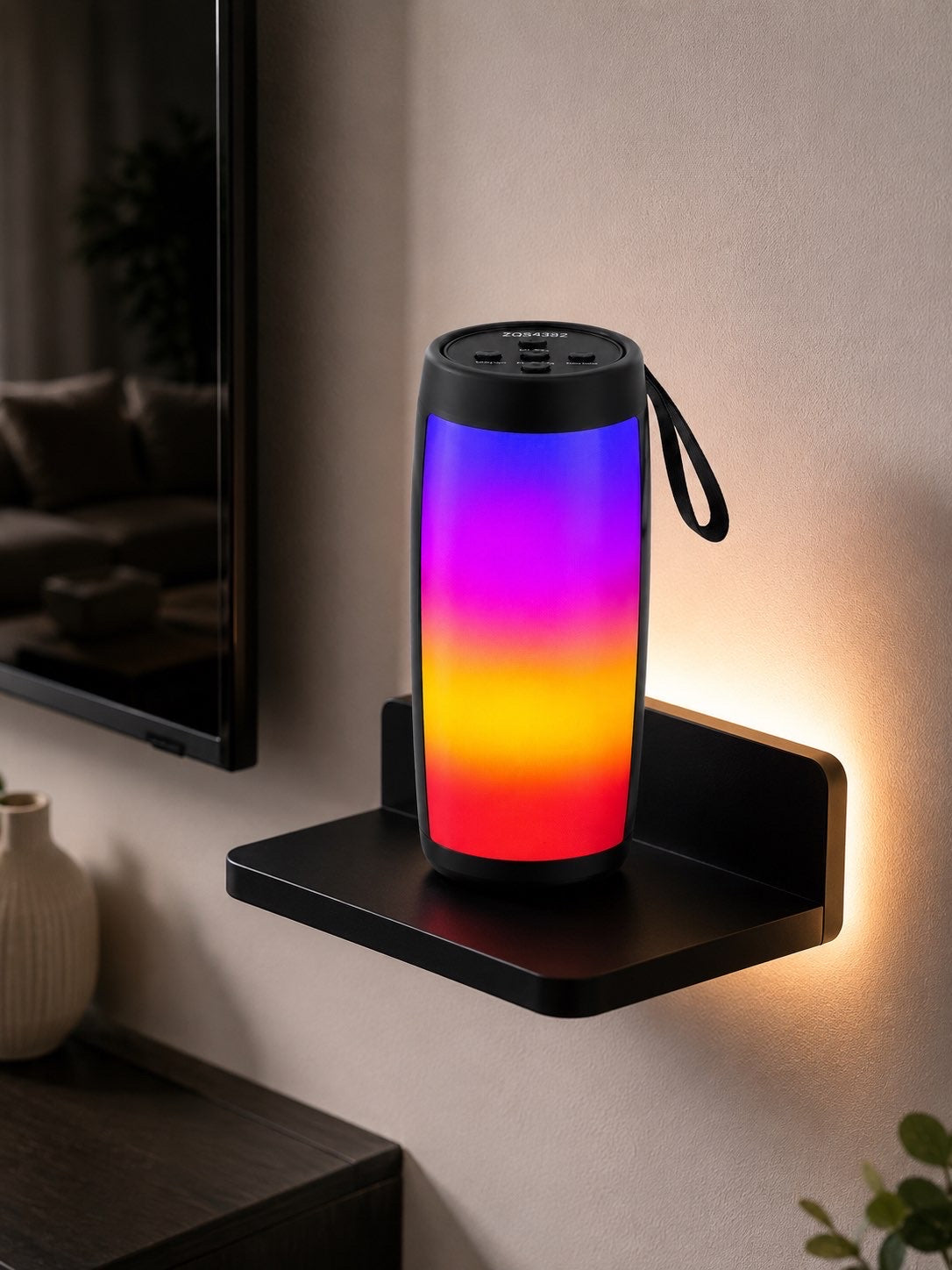 SHOPCAST NightBass 1202 — Mini Enceinte Bluetooth 5.3 | Super Bass, Lumières RGB, Carte TF, Portable