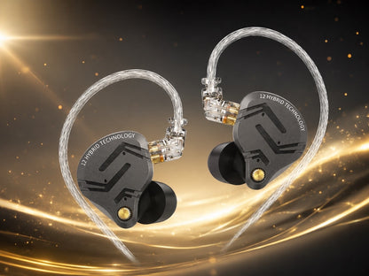 SHOPCAST ZS12 PRO X – Écouteurs Filaires HiFi Hybrides 1DD+5BA | Switches de Tuning | In-Ear Monitor