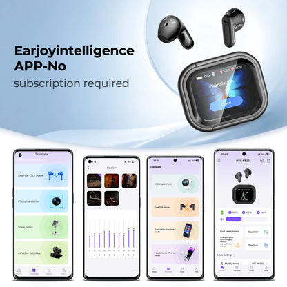 SHOPCAST NE20 AI – Écouteurs TWS Bluetooth 6.0 | Traducteur IA 135 Langues | Écran LCD | IPX5